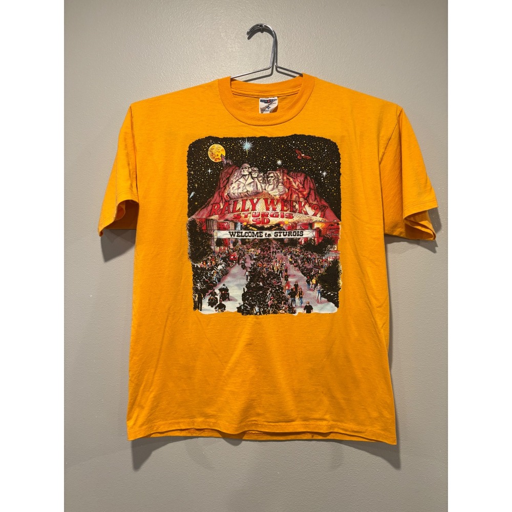 Vintage‎ 1997 Sturgis Rally Week T Shirt Mens XL Jerzees Orange 57th Annual USA
